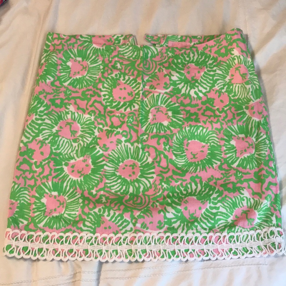 Lily Pulitzer Sunny Side Lions Crochet Trim Skirt